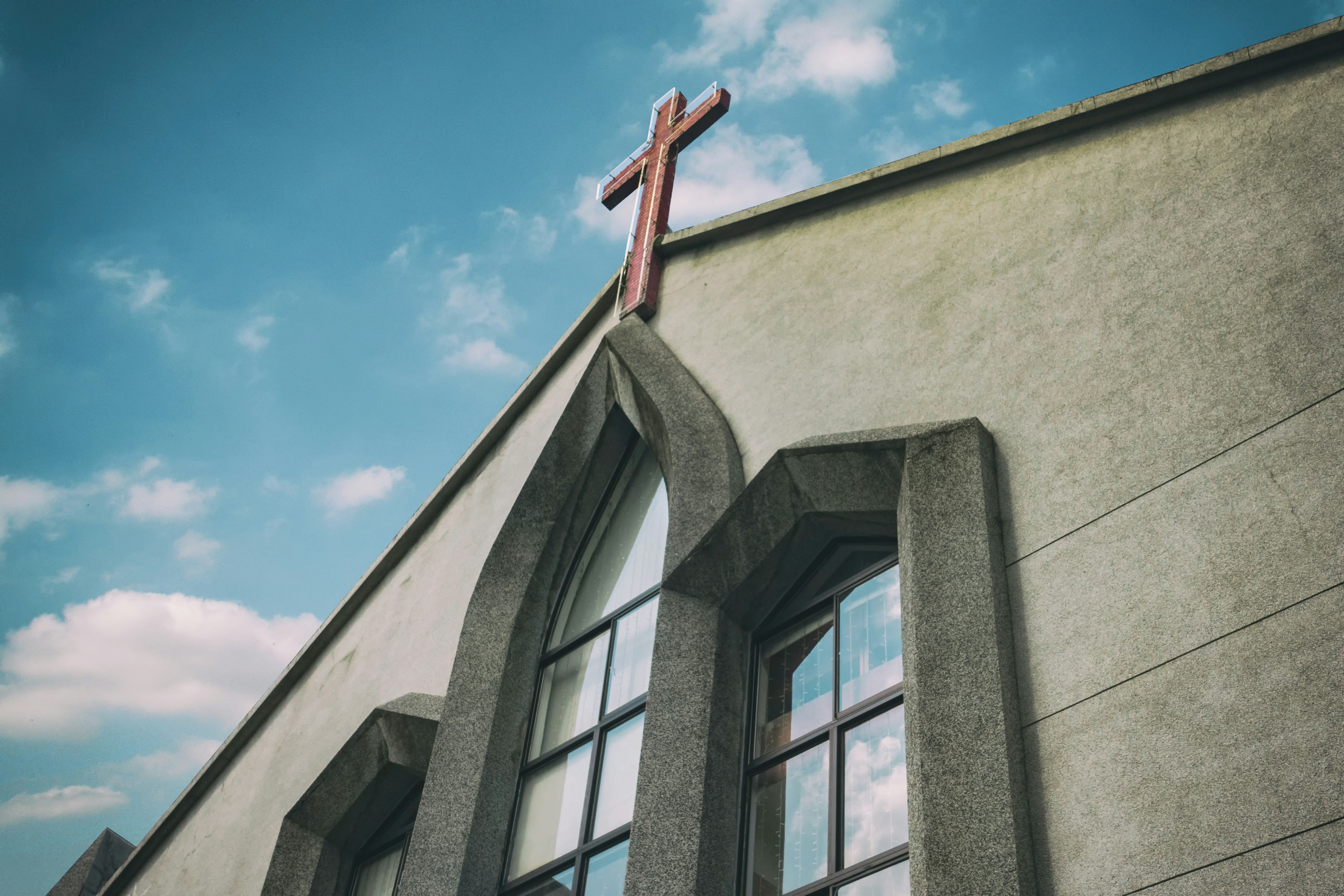 Church building under a blue sky