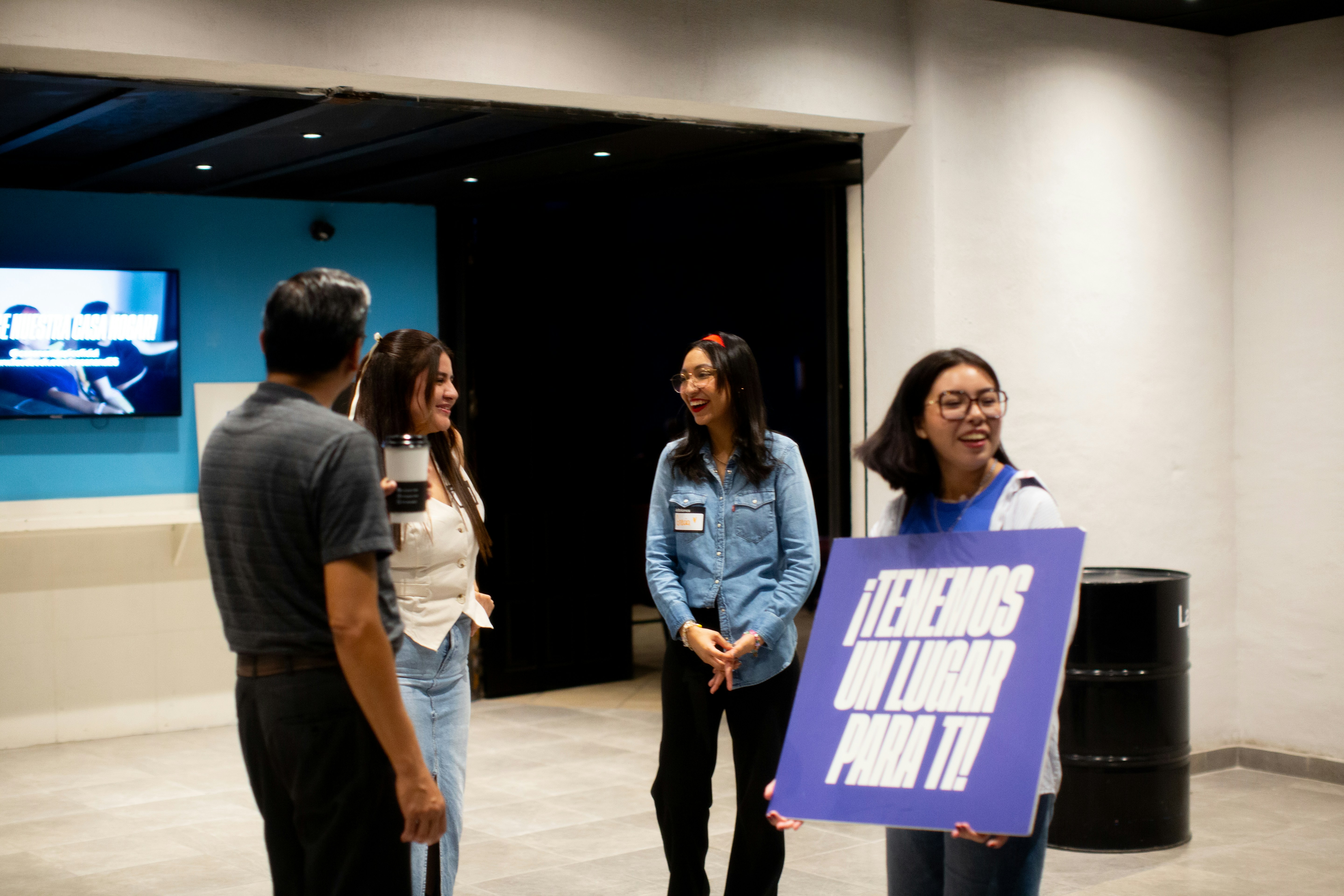 Church members talking and building community