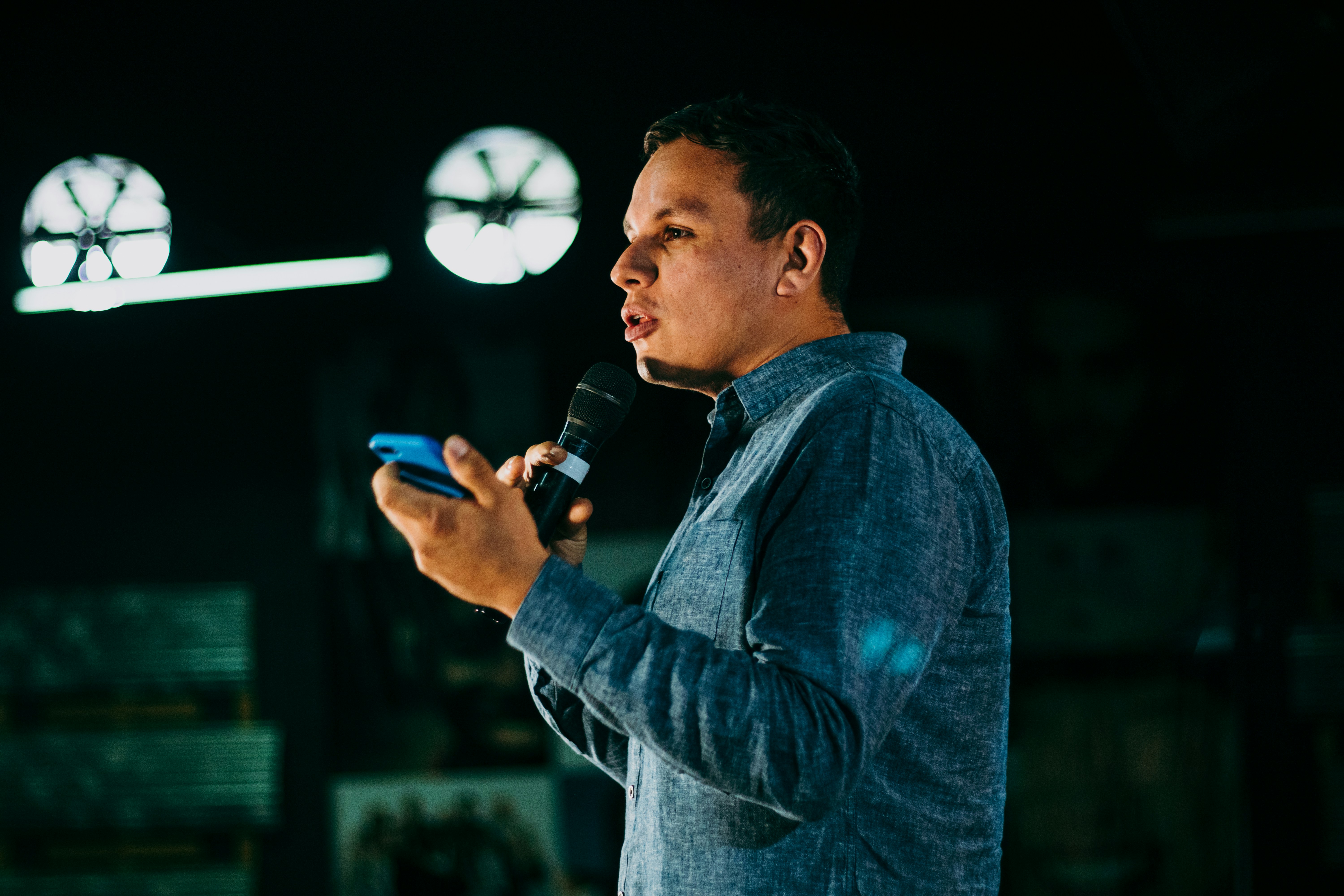 Pastor speaking during a church service